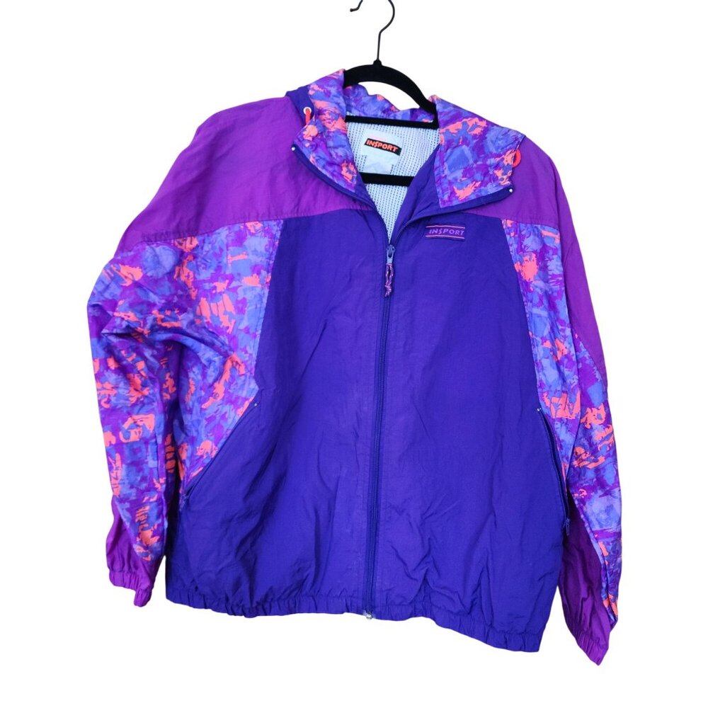 Vintage INSPORT Purple and Pink Windbreaker Jacket Womens Size Large